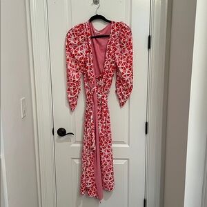 Red and White Geometric Pattern Dress